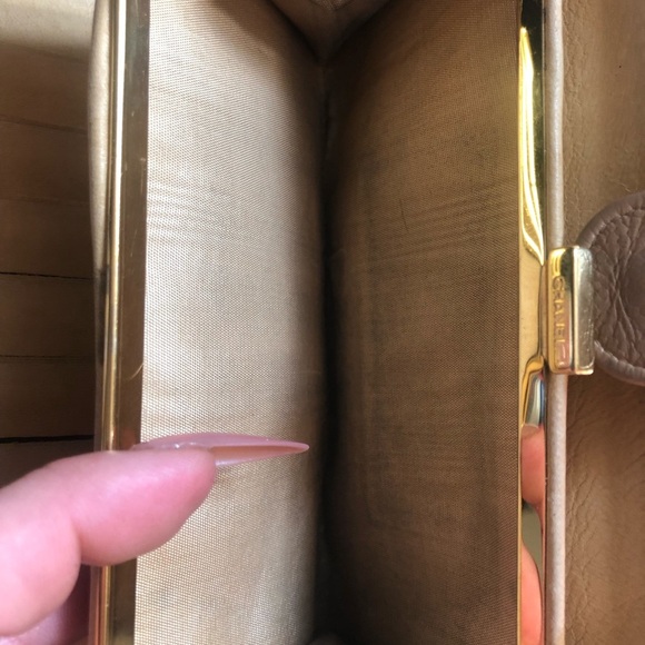 Chanel Timeless CC Continental Kisslock Flap Wallet Tan Caviar Leather Vintage - Picture 6 of 15